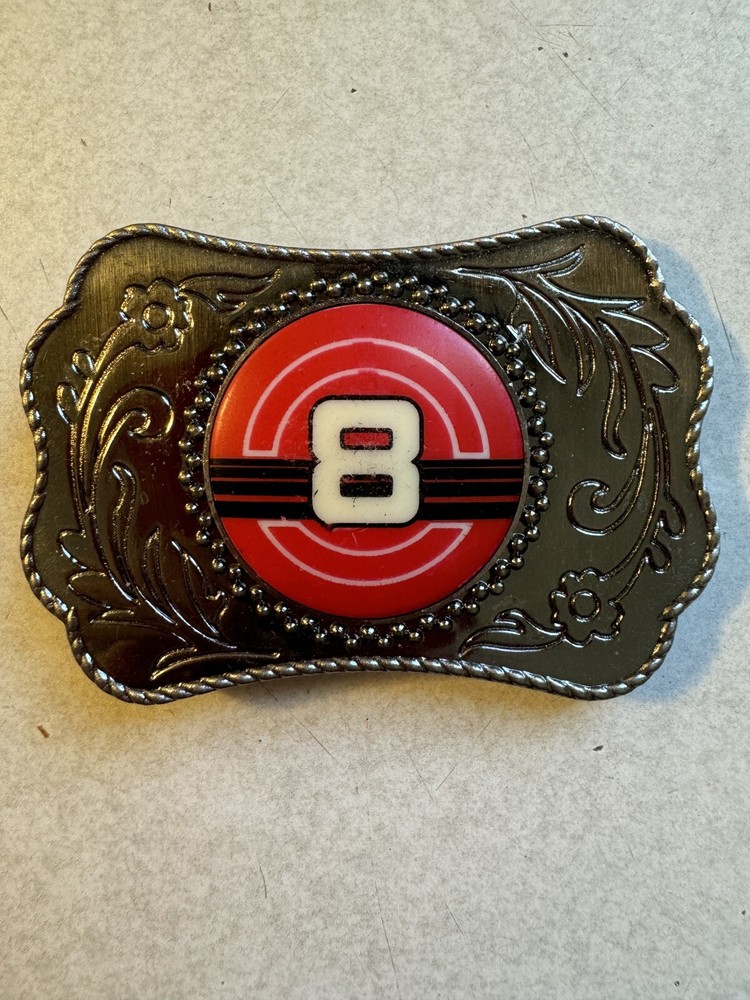 Number 8 NASCAR Car Racing? Western Framed Centerpiece Belt Buckle