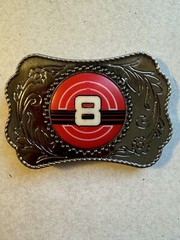 Number 8 NASCAR Car Racing? Western Framed Centerpiece Belt Buckle