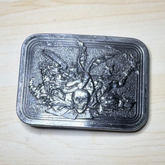 Grateful Dead Silver Tone Skull & Wings Plate Belt Buckle 2 in Fit MPN 700