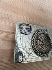 Vintage Silver Small Handmade Mexican Peso 1965 Belt Buckle Stamped