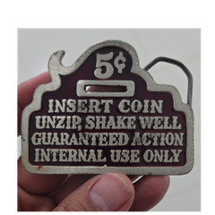 The Great American Buckle Company 5¢ Insert Coin Men&rsquo;s Belt Buckle Metal Silver…