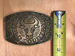 BULL&rsquo;S HEAD BELT BUCKLE AVON WILD COUNTRY RING NOSED BULL LOGO