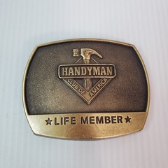 1996 Belt Buckle Handyman Club Of America Life Member Hammer Vintage