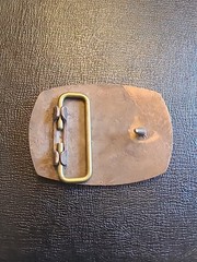 Vtg Coop LP-Gas Metal Belt Buckle Brown/Rust Color 3&Prime;x 2 1/4&Prime; Country Cowboy