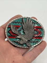 masterpiece belt buckle BA-499 eagle Attacking Nice Enamel Background