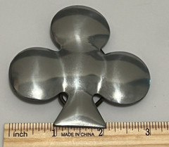 Playing Card Suit Belt Buckle Clover Silver Toned Clover Leaf