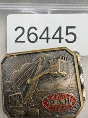 Vintage Construction Belt Buckle P&H Pawling Harnischfeger “Quality P&H Service”