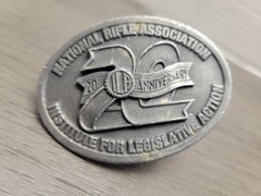 NRA BELT BUCKLE 20th ANNIVERSARY NATIONAL RIFLE ASSOCIATION INSTITUTE FOR ACTION