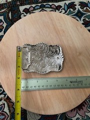 Western Buckle Gold Silver Red Black Red Horse Cowboy Buckle 2 » Hebilla Vaquero