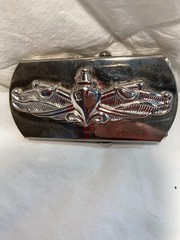 Belt Buckle Clamp-Clip USN Vanguard Silver Tone Made in USA US Military