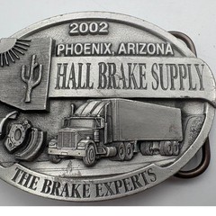 Hall Brake Supply Belt Buckle 2002 Phoenix Arizona Semi Truck Pewter Silver EX