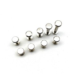 8mm Diameter Post Sliver Brass Chicago Screw Leather Crafting Screw Rivets 10pcs