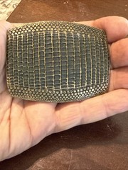 RETIRED Vintage James Avery Snake Skin Textured Bronze Belt Buckle