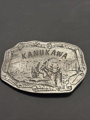 1978 Grizzly Bear Pewter Belt Buckle Barry Snook Colonial Craftsman Kanukawa