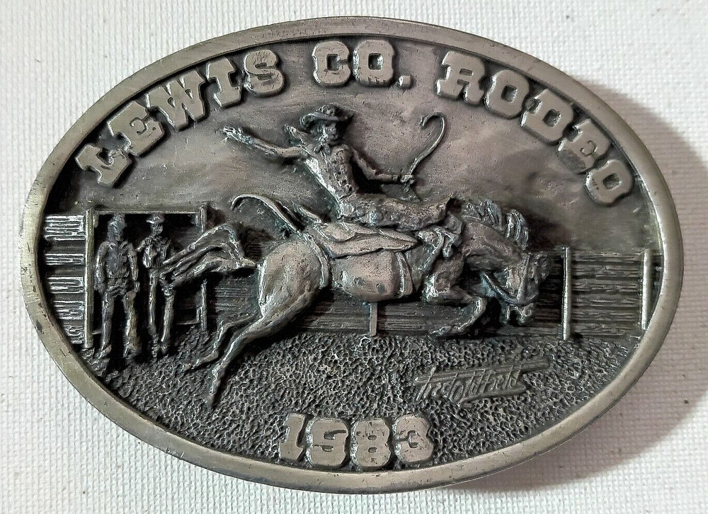 1983 Lewis Co Washington Rodeo Fred Oldfield Design Ltd Ed Belt Buckle 94/1000