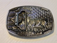 DEER HUNTING BUCK HUNTER / AMERICAN FLAG Metal Belt Buckle