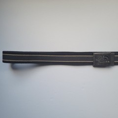The North Face Canvas Belt Silver Buckle Striped Black Tan Accessories