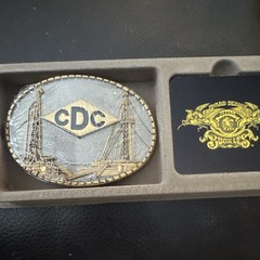 Vintage CDC Construction Crane Belt Buckle Award Tulsa OK w/ Original Case
