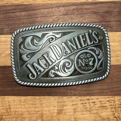 Jack Daniel&rsquo;s Old No. 7 Brand Belt Buckle Western Cowboy Silver Pewter 4&Prime;