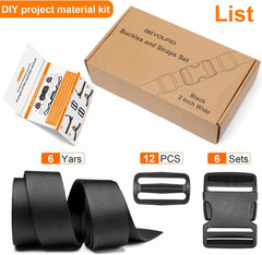 2&Prime; Heavy-Duty Buckle & Straps Set: 6-Pack Side Release Plastic Buckles, 6 Yards