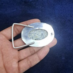 Natural K2 Jasper Silver Plated Belt Buckle Handmade Gemstone Western Boho