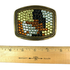 Vintage DIY Handmade Sequin Belt Buckle