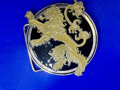 Game of Thrones Lannister House Roaring Lion Yellow Black Enameled Belt Buckle