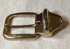 Unisex Gold Tone Belt Buckle Made In Italy With Leather Clip