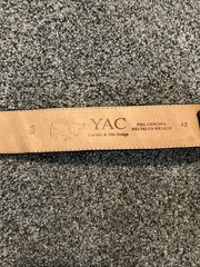 YAC Leather And Silk Black And Silver Design Belt And Buckle Pre-owned; 42