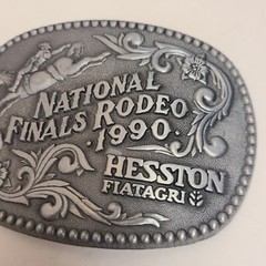 1990 National Finals Rodeo NFR Adult Size Belt Buckle Hesston Fiatagri