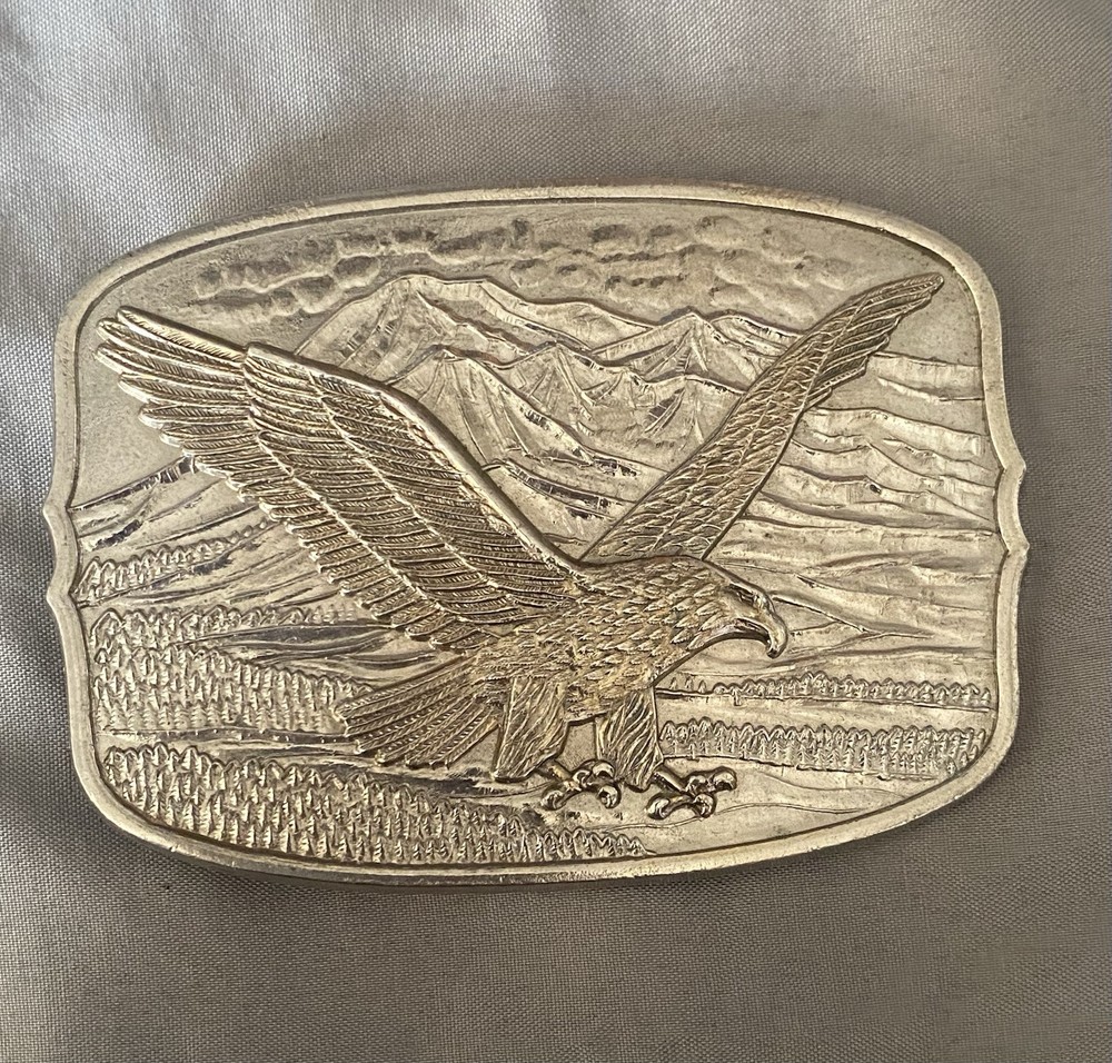 Vntg International Monetary Mint American Eagle Belt Buckle Numbered 14333