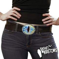 Blue Cat Eyeball Belt Buckle – Animal Taxidermy Cosplay Handmade Buckle -36-E