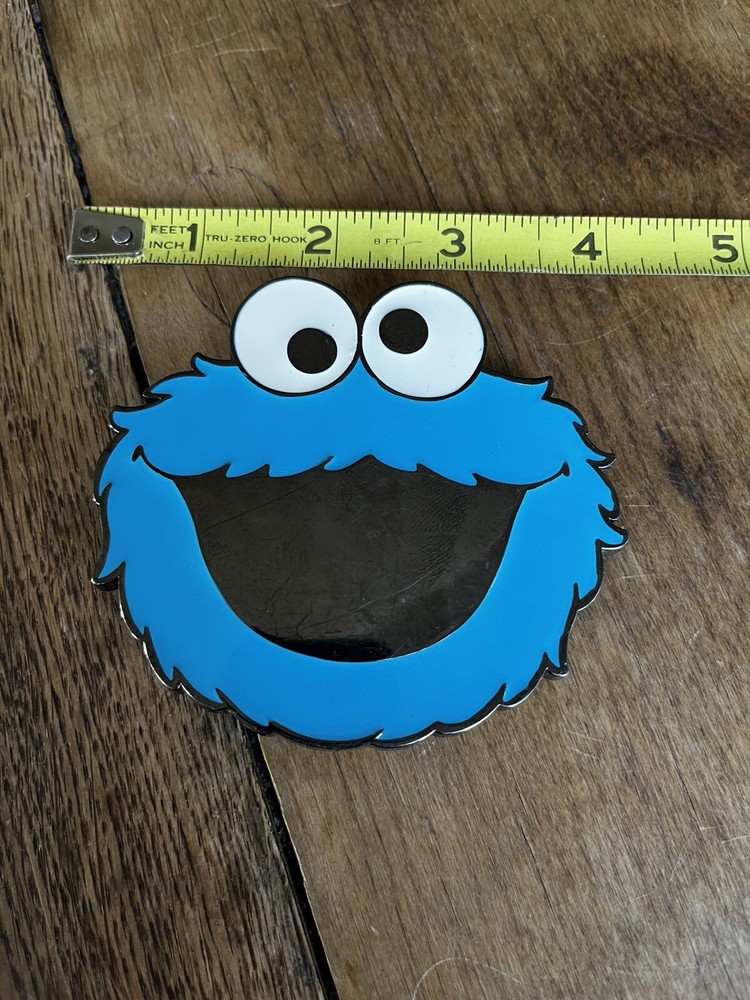 Belt Buckle: Blue Enamel Sesame Street Cookie Monster 2010 4 inch
