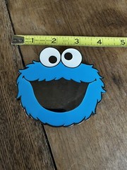Belt Buckle: Blue Enamel Sesame Street Cookie Monster 2010 4 inch
