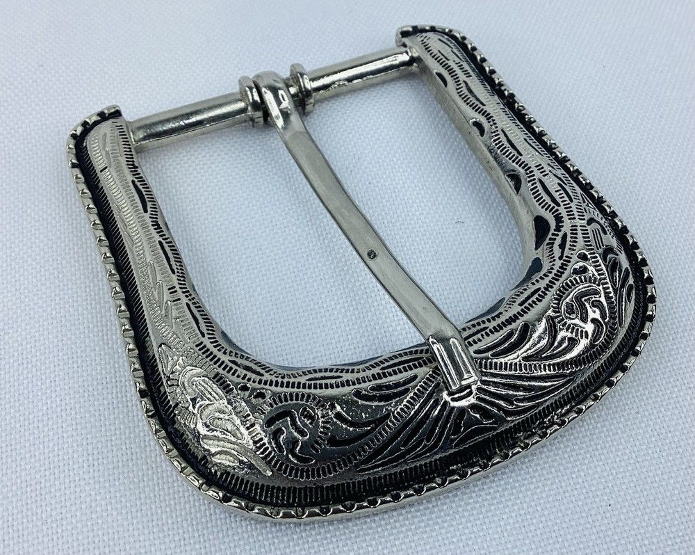 Cody James Engraved Western Belt Buckle Silver Tone W2-3/8” x L2-1/2”