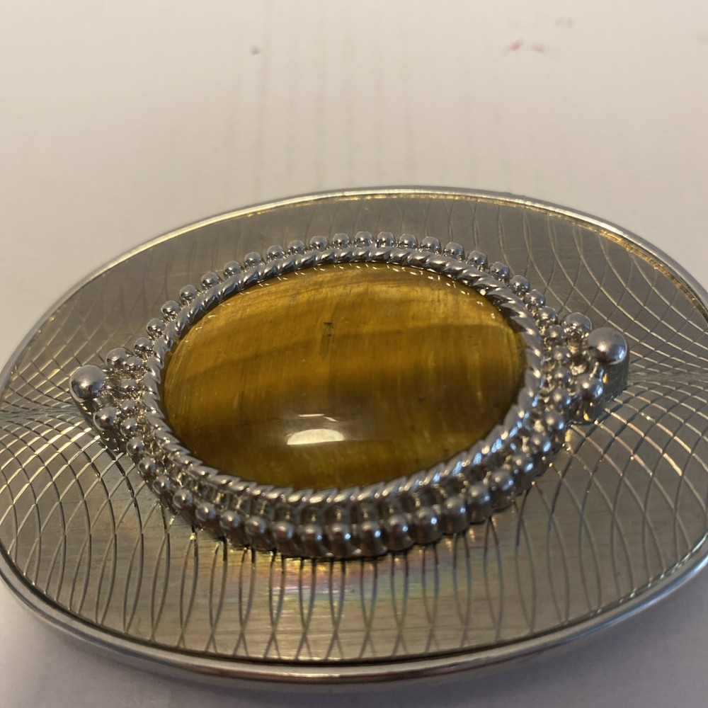 TIGER&rsquo;S EYE GEMSTONE BELT BUCKLE