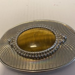 TIGER&rsquo;S EYE GEMSTONE BELT BUCKLE