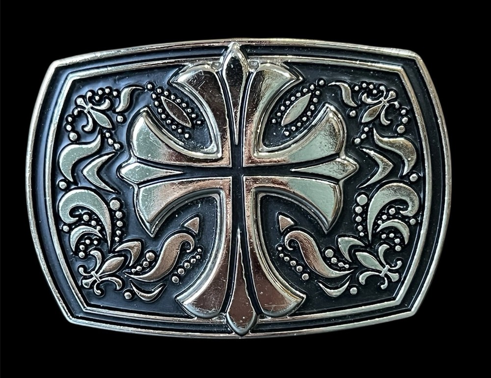 NEW CHROME RENAISSANCE CROSS BELT BUCKLE