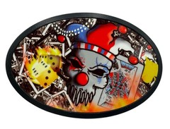 Skull Jester Clown Belt Buckle Metal Oval New Horror Halloween New