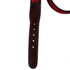 Vintage Preston Men&rsquo;s Red Leather Belt Embroidered Bear Design Size 48