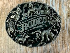 Cowboy Rodeo Calf Roping Bucking Bronco Rancher Enameled New Western Belt Buckle