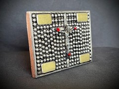 Industrial Crucifix Belt Buckle Archive Red Crystals OOAK Darren McNeese