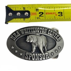 NRA Whittington Center Sponsor Brass Belt Buckle 3” X 1 3/4” Country Western