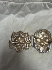 Two Vintage Skull Belt Buckles, Very Unique