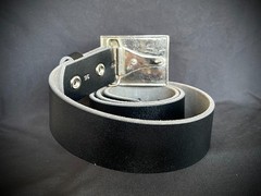 Industrial Crucifix Belt Buckle Archive Red Crystals OOAK Darren McNeese