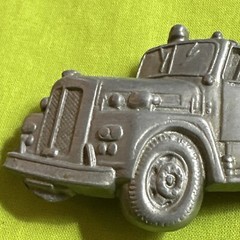 Vintage 1978 Baron Buckle Original Fire Truck Belt Buckle 4085