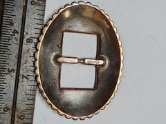 Vintage Oval Sunburst Taiwan Belt Buckle Scarf Slide