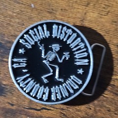 Western Round Metal Belt Buckle Black/Silver Graphic Print Men&rsquo;s Fits 1.5 in