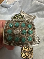 Huge Vintage Lot Of Eight Belt Buckles with Stones, etc AS IS See Description