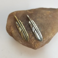 40*8mm Feather Charm Unique Pendants Jewelry Necklace DIY #SALES lot